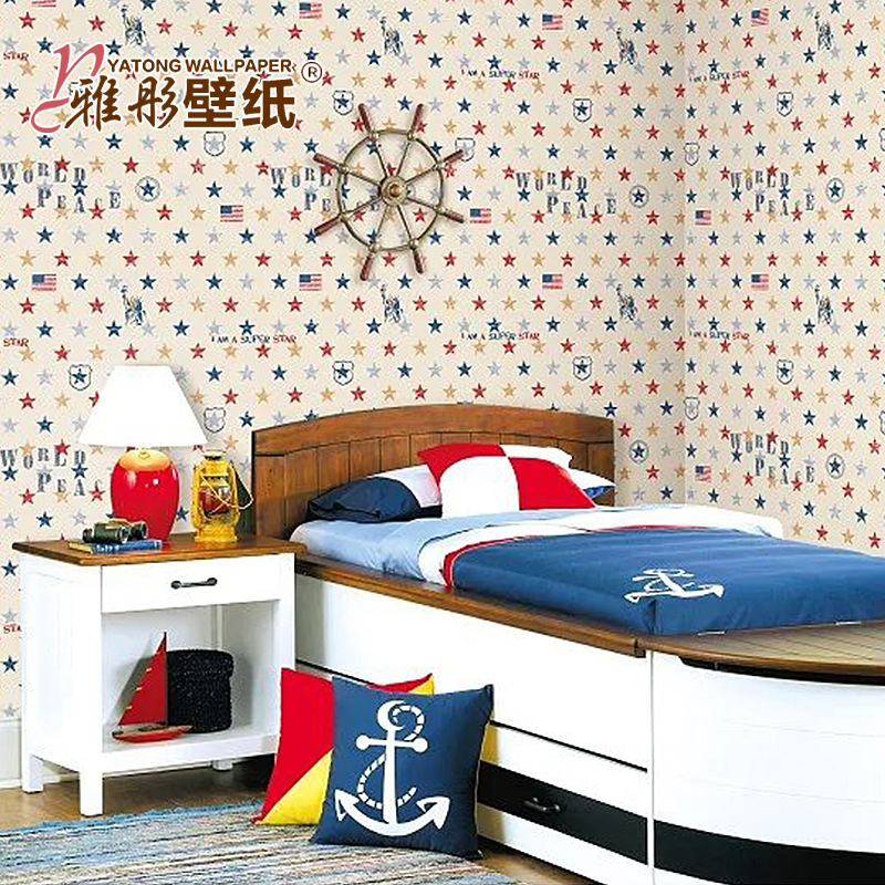 廠傢直銷 無紡佈墻紙 無妨純紙 兒童房 卡通墻紙壁紙  少年同盟工廠,批發,進口,代購