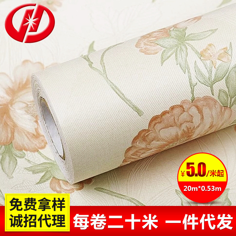 廠傢直銷加厚防水PVC自黏墻貼臥室客廳電視背景不乾膠壁紙批發批發・進口・工廠・代買・代購