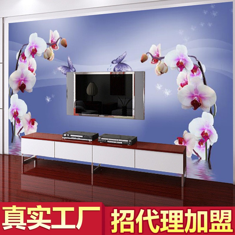 廠傢批發3d墻紙客廳影視墻壁紙花卉壁畫墻佈壁佈壁畫招商壁紙批發工廠,批發,進口,代購