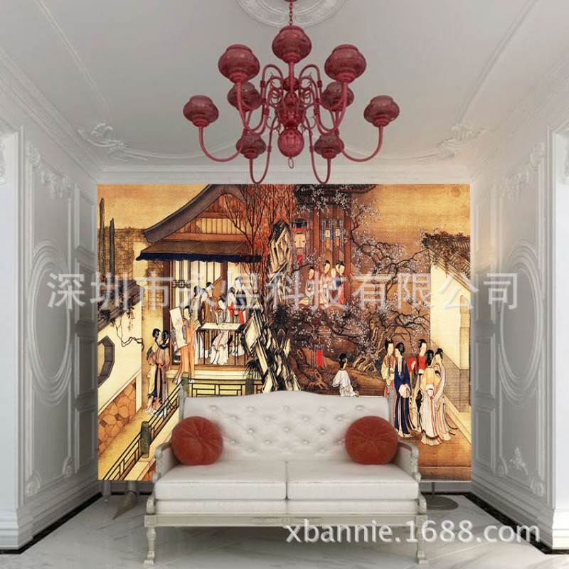PVC墻畫製作|花紋類壁畫|個性墻紙壁畫生產 3D立體背景墻一件代發工廠,批發,進口,代購