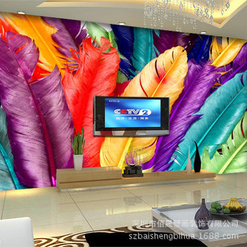 熱銷爆款超級3D立體電視背景墻 大型客廳臥室壁紙壁畫 童話世界工廠,批發,進口,代購