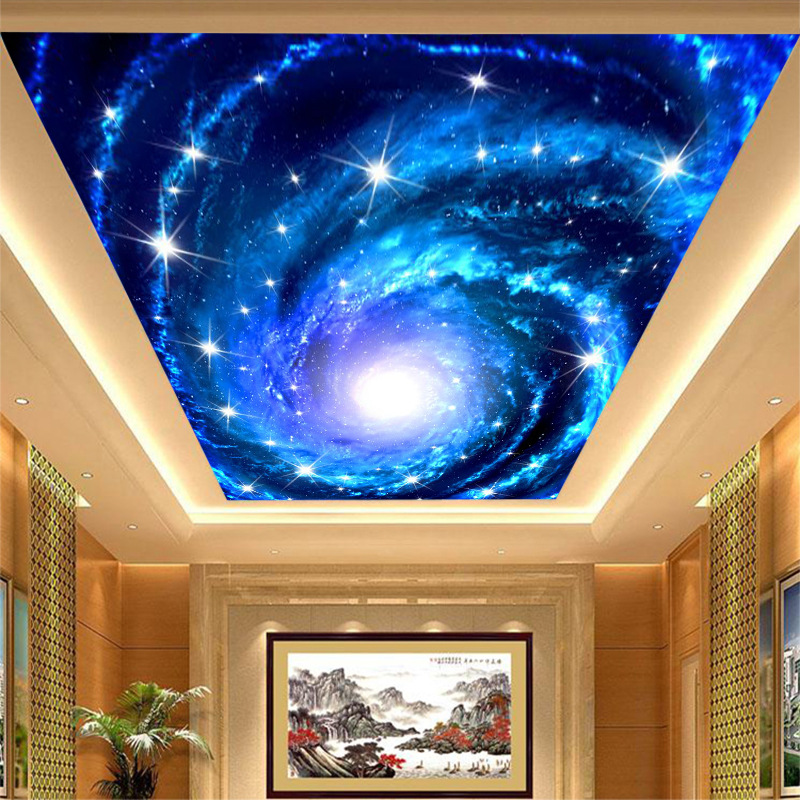 3D主題宇宙星空KTV吊頂壁畫 客廳臥室棚頂墻紙酒吧包廂天花板壁紙工廠,批發,進口,代購