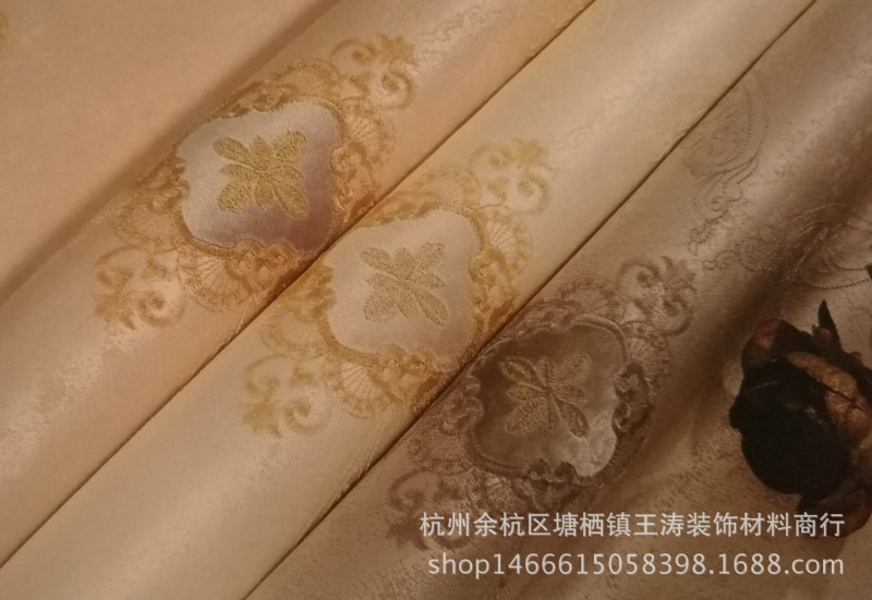 酒店傢用歐式中式美式高端金絲加絨刺繡無甲醛無縫墻佈hp1-19-21工廠,批發,進口,代購