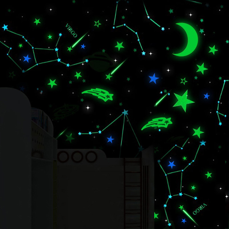 夜光星星 夜光貼片 熒光貼片 兒童房臥室立體熒光墻貼 廠傢直銷工廠,批發,進口,代購