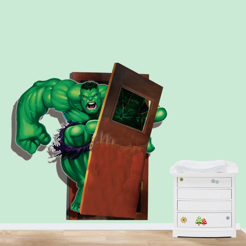3014 3D立體卡通綠巨人墻貼PVC兒童房裝飾畫個性可移除墻貼紙批發工廠,批發,進口,代購