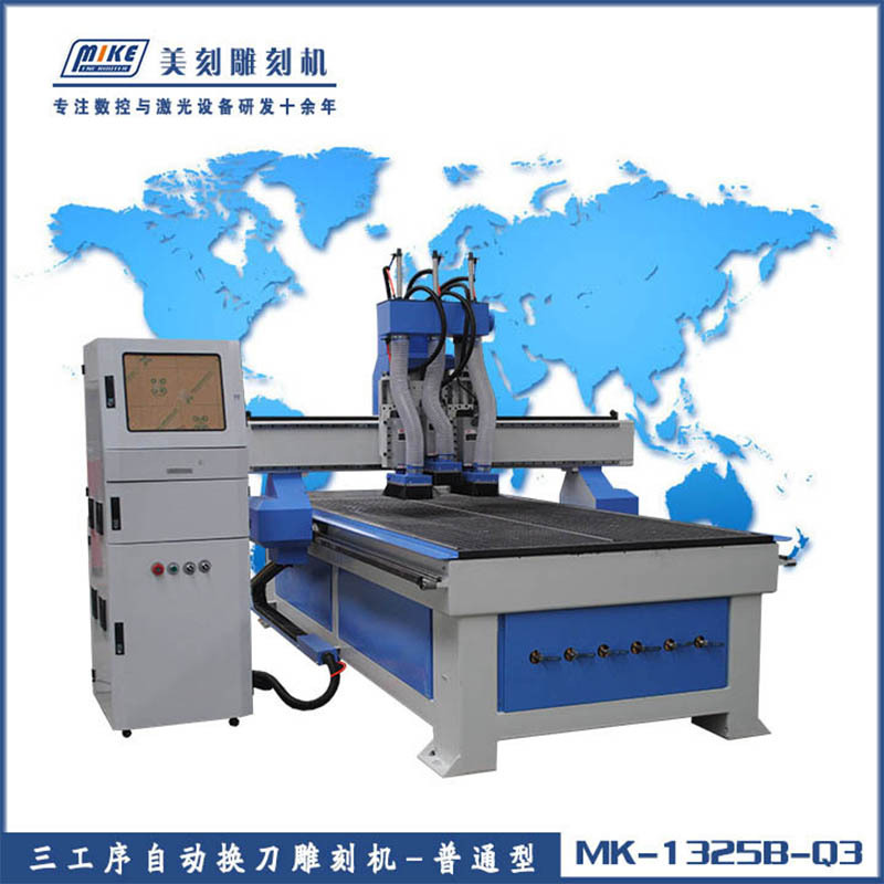 美刻櫥櫃門雕刻機 三頭自動換刀開料銑槽雕刻機工廠,批發,進口,代購