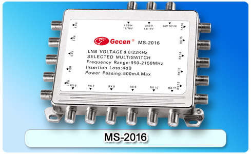 佳訊衛星信號多路開關二進十六出 MS-2016工廠,批發,進口,代購