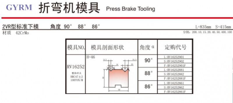 數控折彎機機密模具RV16252批發・進口・工廠・代買・代購