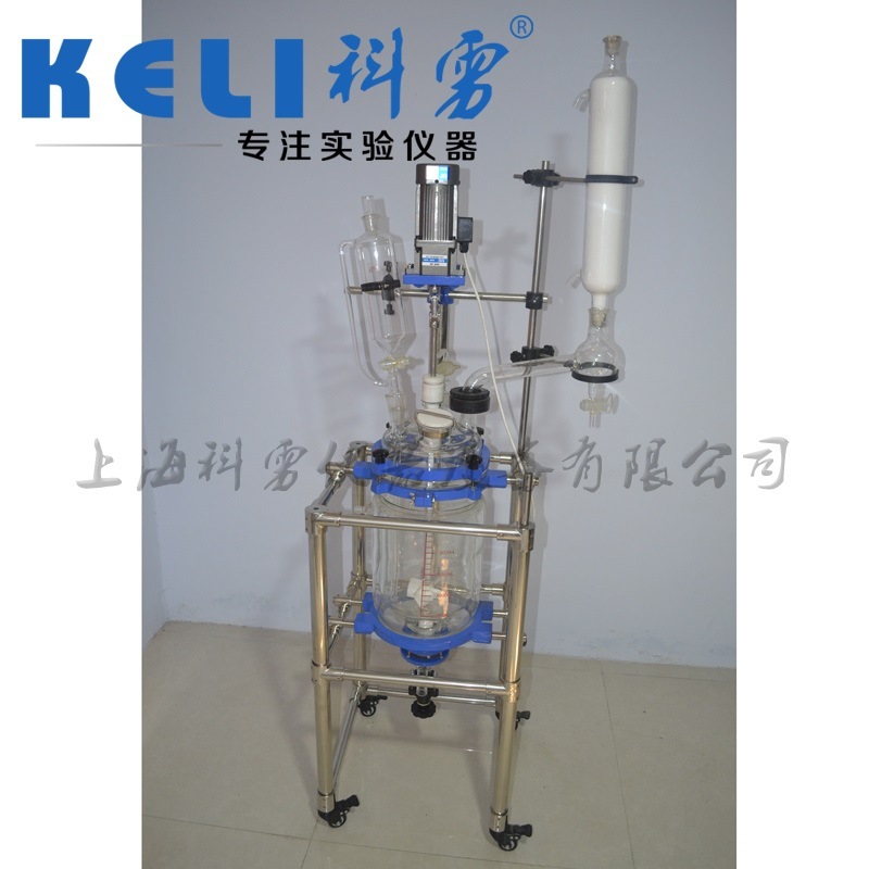 10L玻璃反應釜，上海雙層玻璃反應釜，高硼矽夾套單雙玻璃反應釜工廠,批發,進口,代購