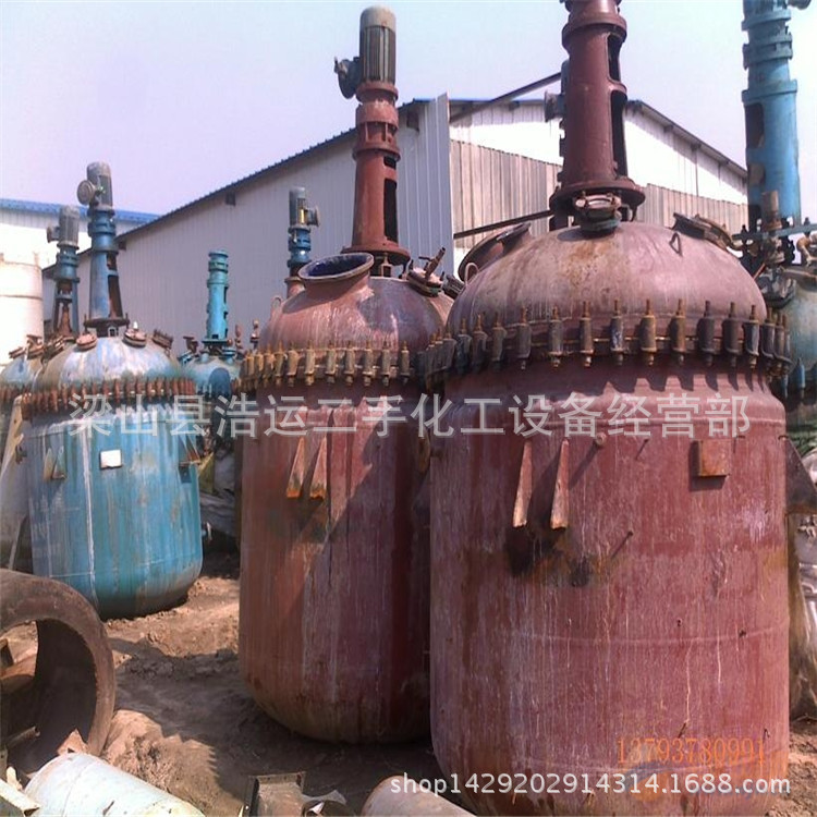 二手搪瓷反應釜的規格型號電、蒸汽、導熱油加熱搪瓷反應釜工廠,批發,進口,代購