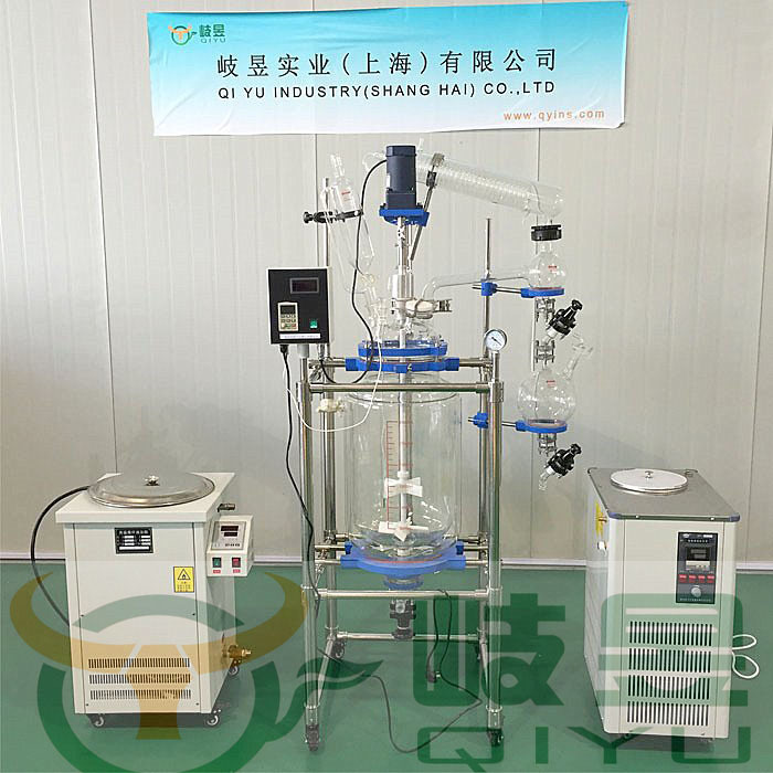 雙層玻璃反應釜30L 配套低溫冷卻液循環泵 高溫恒溫水油浴鍋等工廠,批發,進口,代購