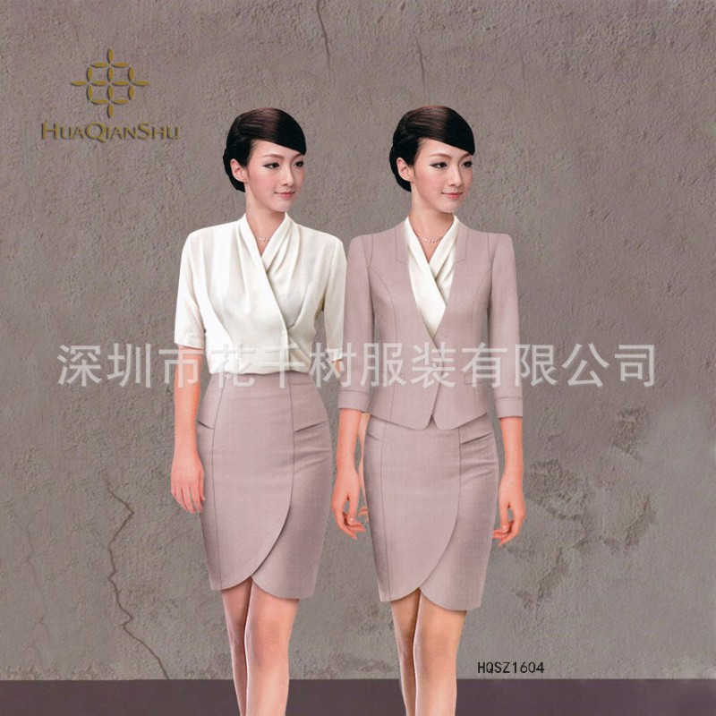 卡其色簡約淑女時尚商務正裝，高端，上檔次白領女西裝定做批發・進口・工廠・代買・代購