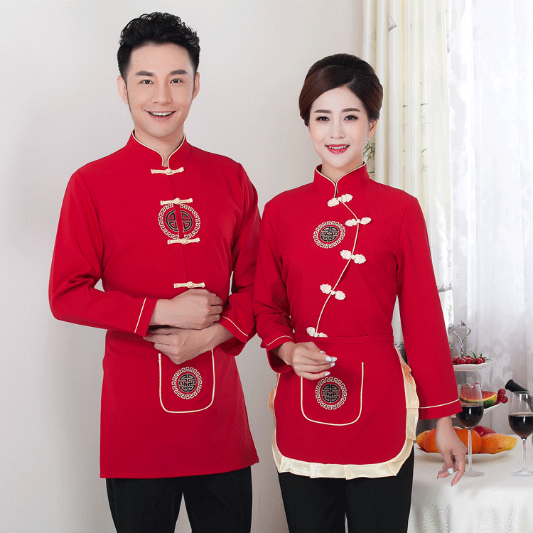 酒店工作服秋冬裝女 飯店餐廳服務員工作服 火鍋店農傢樂製服長袖工廠,批發,進口,代購