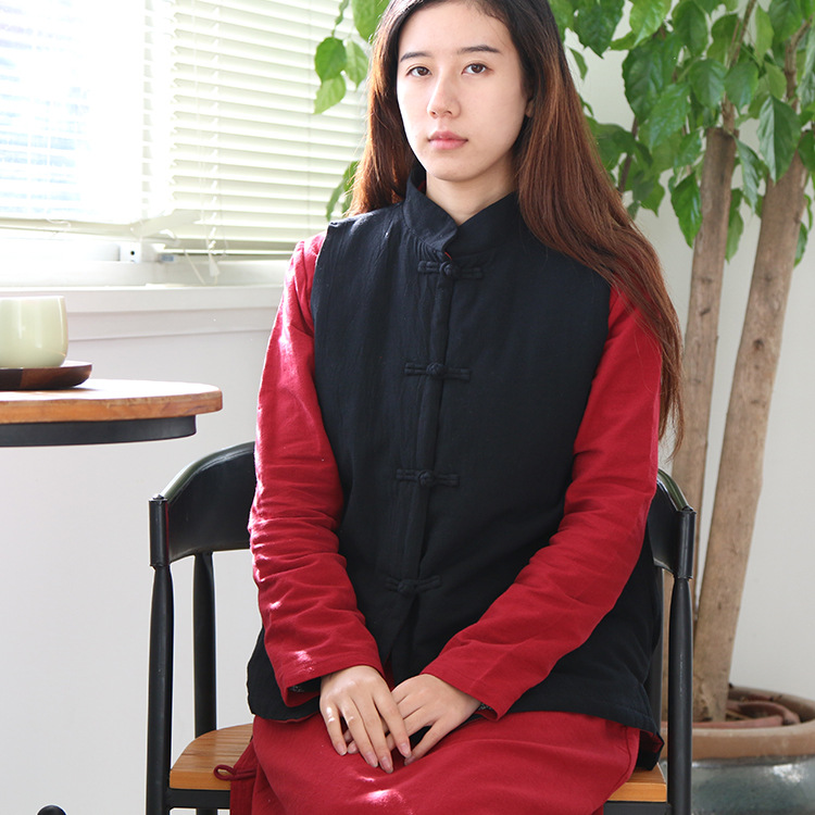 原創 盤扣中式夾棉馬甲背心 民族左岸棉背心 兩人出品多色馬夾S36工廠,批發,進口,代購