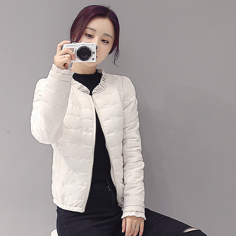 2016秋冬新款棉服女短款時尚韓版修身女棉衣圓領羽絨棉外套工廠,批發,進口,代購
