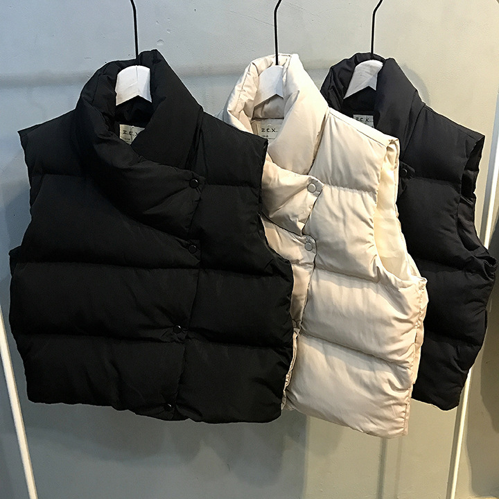 ZCX 冬裝新款韓國滔川女裝不規則短款麵包服女式棉衣棉馬甲女 702批發・進口・工廠・代買・代購