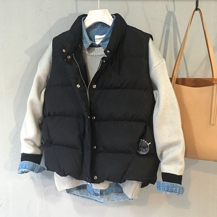 韓國秋冬季加厚棉衣馬甲女短款無袖羽絨棉服馬夾韓版背心棉襖外套工廠,批發,進口,代購