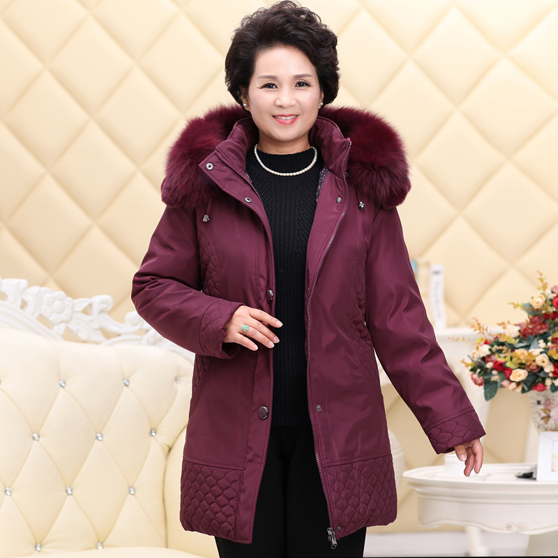 冬裝中老年活裡活麵羽絨衣加肥加大碼女中長款加厚中年女士媽媽裝批發・進口・工廠・代買・代購