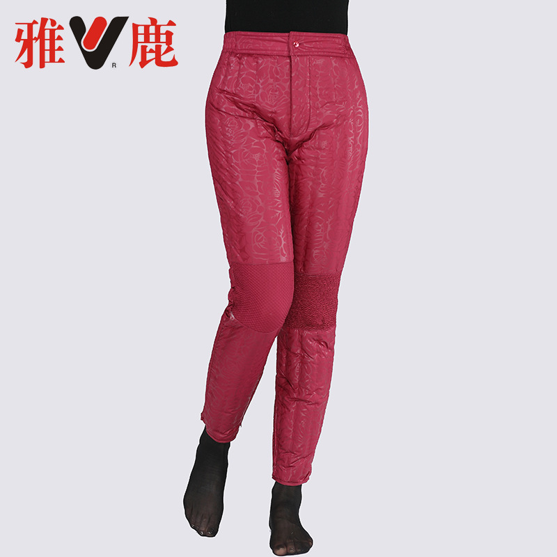 雅鹿正品中老年羽絨褲內膽女 顯瘦保暖加厚大碼內外穿YP7072工廠,批發,進口,代購