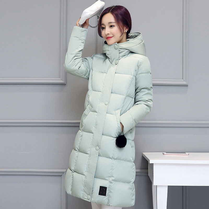 冬季新款連帽棉服長款棉衣女過膝加厚韓版修身學生潮流羽絨棉外套批發・進口・工廠・代買・代購