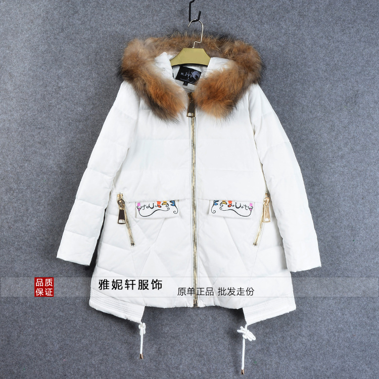 【愛莉緹】折扣批發新款女中長款加厚休閒款大毛領連帽羽絨衣工廠,批發,進口,代購
