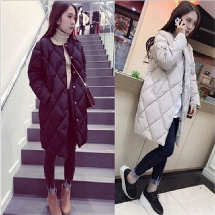 韓國中長款羽絨棉衣女學生寬松大碼外套冬裝加厚保暖棉服棉衫潮工廠,批發,進口,代購