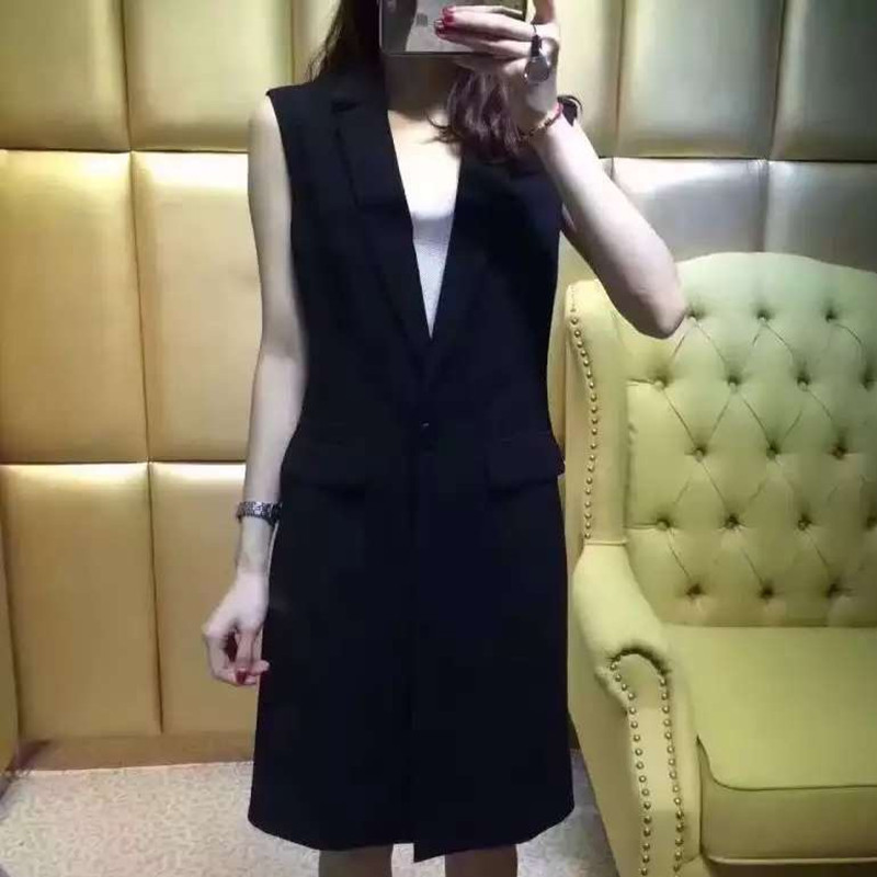 2016年早秋新款簡約立體剪裁中長款單扣女士馬甲背心 熱銷爆款工廠,批發,進口,代購