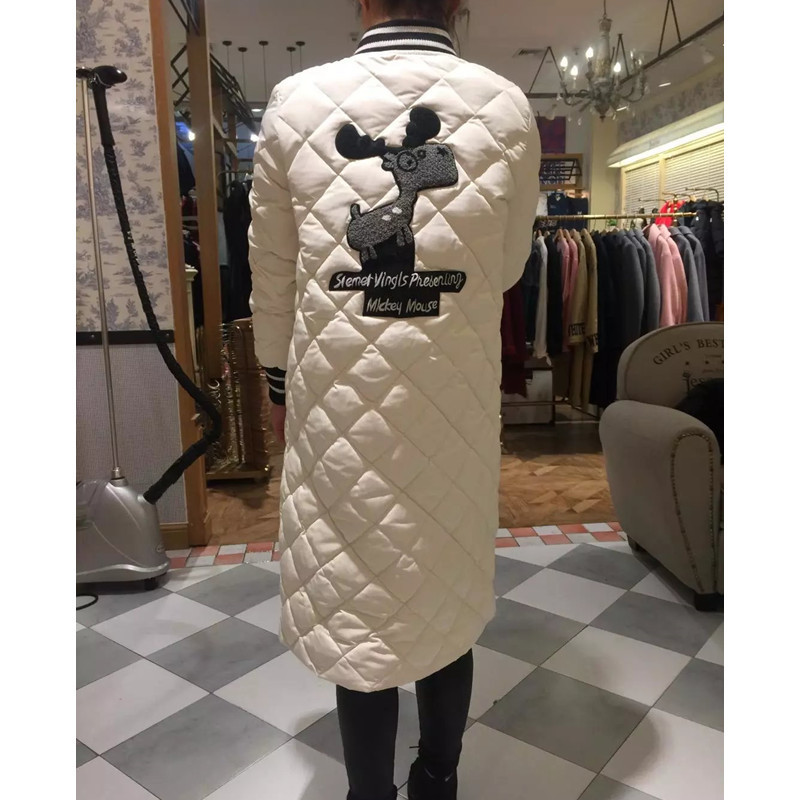 秋冬裝新款女裝立領貼佈卡通中長款羽絨衣女外套640508281 現貨工廠,批發,進口,代購