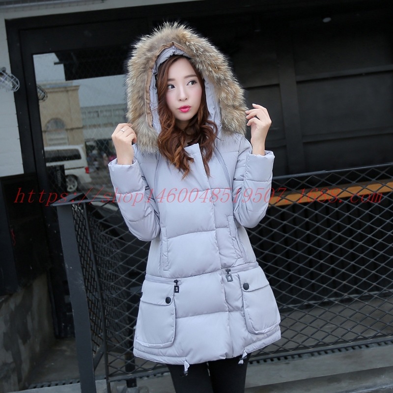 實拍2016冬季女韓版寬松大碼棉服加厚大毛領中長款羽絨衣女工廠,批發,進口,代購