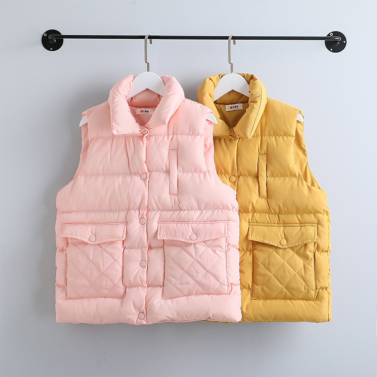 棉馬甲女外套2016秋冬新品韓版顯瘦短款棉服學生純色加厚羽絨馬甲工廠,批發,進口,代購