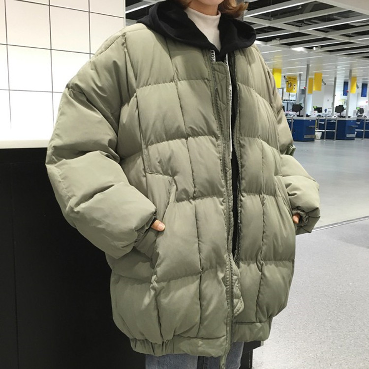 港風冬款麵包格休閒棒球領保暖棉衣女式棉服外套 廣州女裝批發336批發・進口・工廠・代買・代購