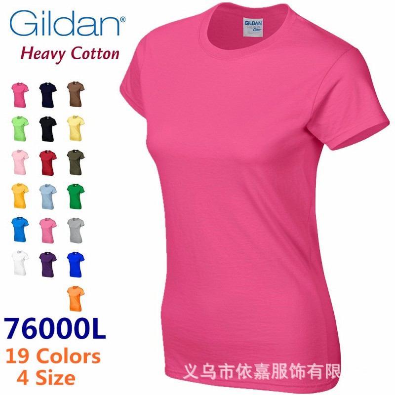 GILDAN吉爾丹76000L 女式圓領純棉短袖T恤 純色打底衫 印製T恤字批發・進口・工廠・代買・代購