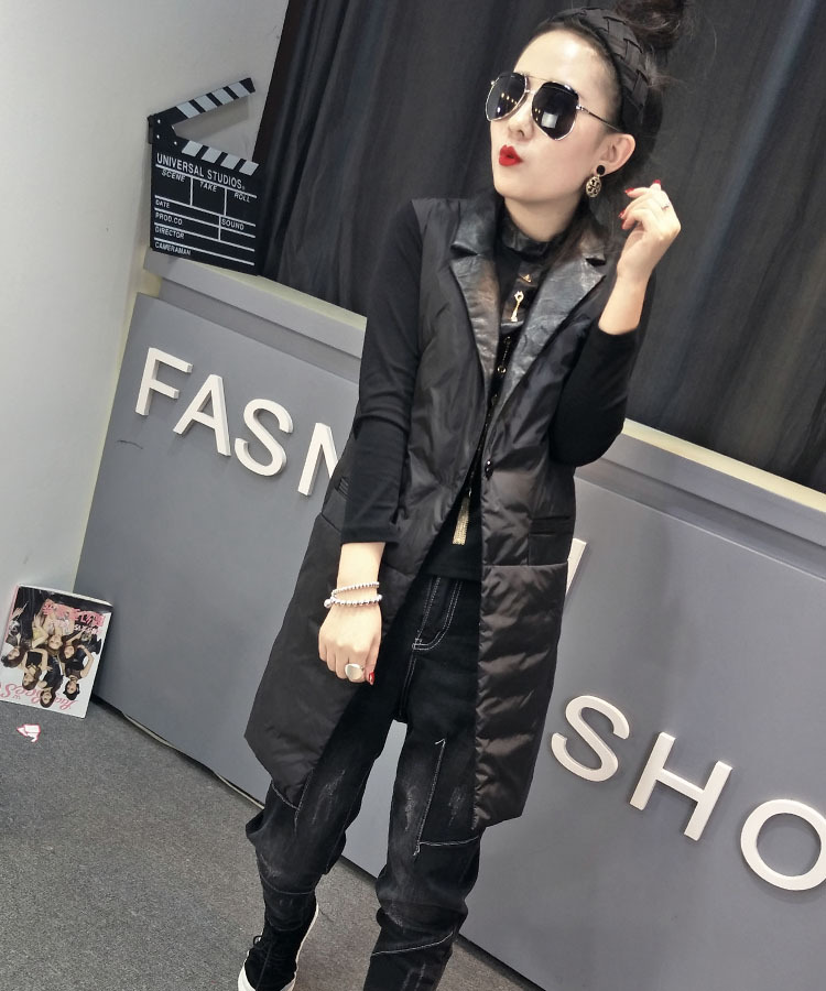 赫依軒2016秋冬新款棉服女中長款無袖棉襖潮無袖馬夾上衣外套保暖工廠,批發,進口,代購