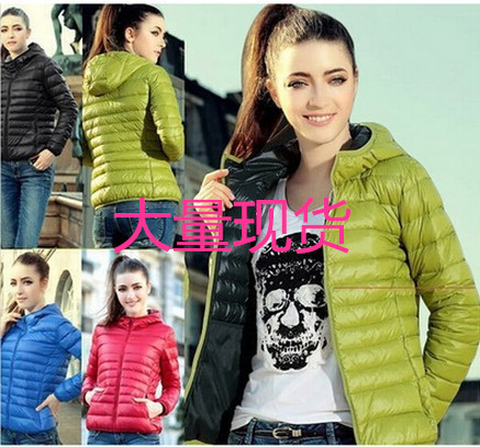 速賣通新款秋冬裝女款 歐美長袖帶帽薄款棉襖棉衣棉服短款外工廠,批發,進口,代購