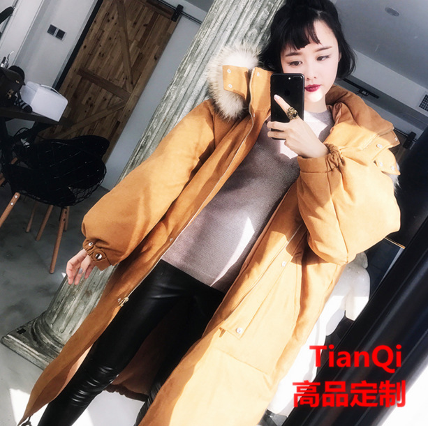 【No.88】 Lin雙金冠店慶 焦糖色系oversize褪色大毛領羽絨衣工廠,批發,進口,代購