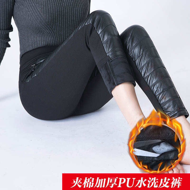 媽媽內搭褲加絨加厚保暖中年女褲秋冬棉褲子女冬季外穿pu長褲40歲工廠,批發,進口,代購