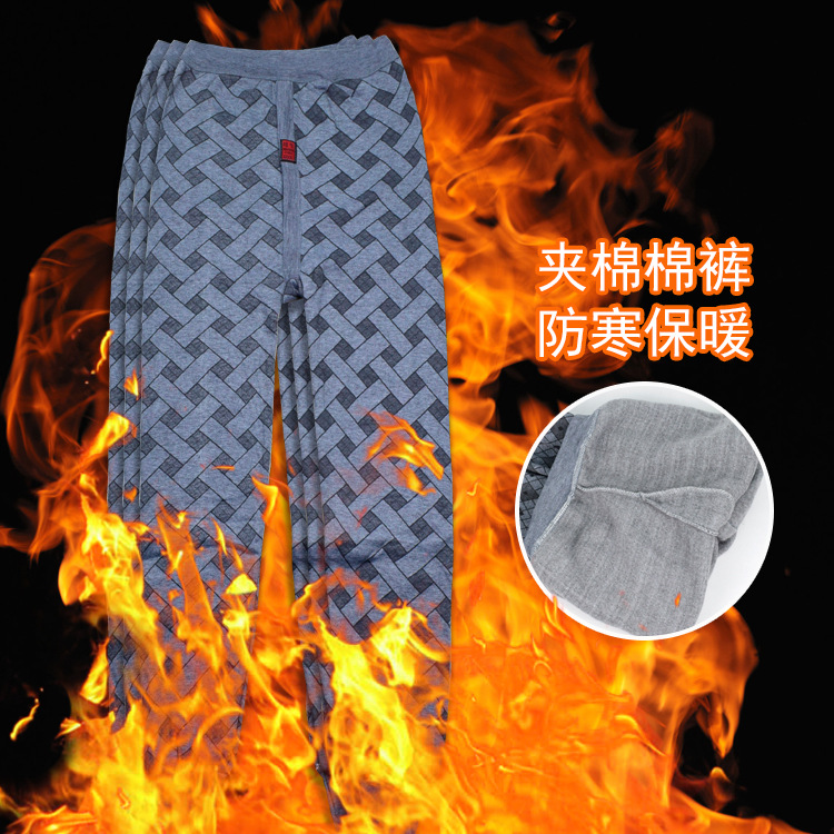 秋冬新款中老年男士印花棉褲加絨加厚保暖褲男秋褲男中老年地攤批工廠,批發,進口,代購