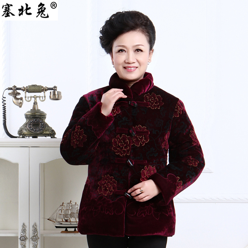 2016新款冬裝中老年女裝棉服加厚金絲絨老年人棉衣外套寬松媽媽裝批發・進口・工廠・代買・代購