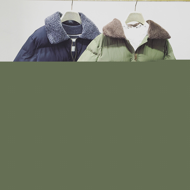 G48實拍韓國東大門韓版長款羊羔絨領棉衣棉服棉襖拉鏈麵包服女潮工廠,批發,進口,代購