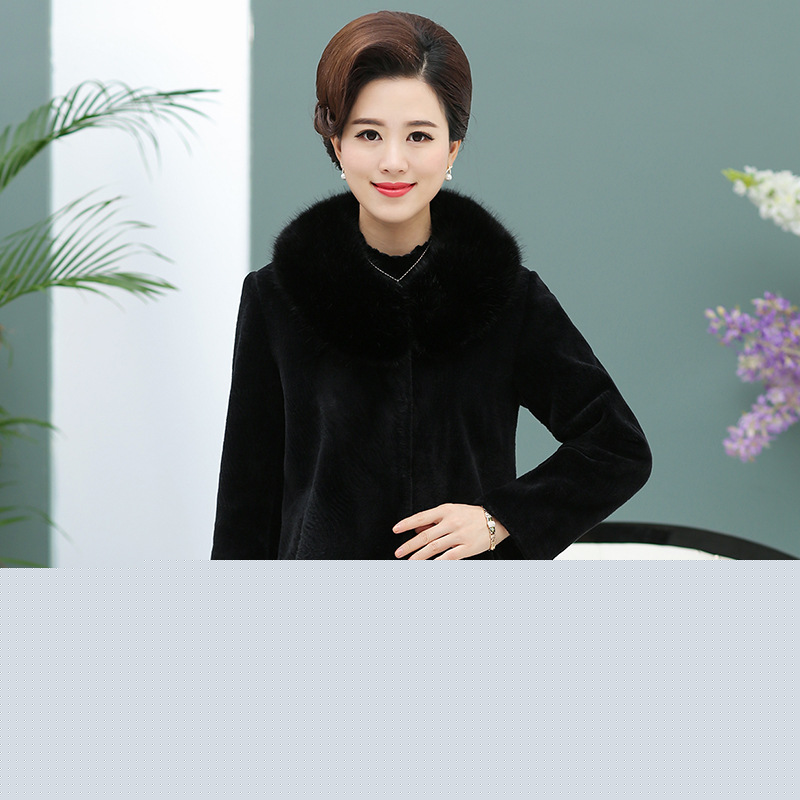 中老年女裝中長款仿貂絨外套冬裝媽媽裝加絨加厚皮草外套大衣批發・進口・工廠・代買・代購