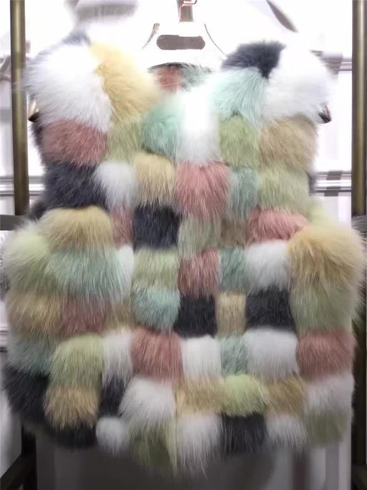 香港洋行特供奢侈牌大V傢彩色小方塊狐貍毛短外套工廠,批發,進口,代購