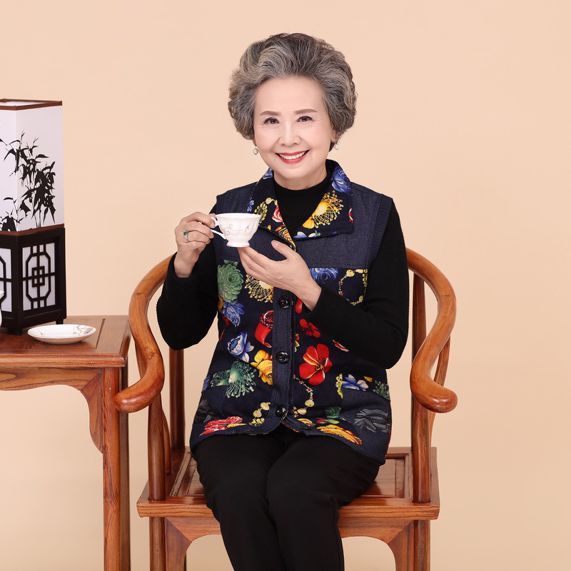 批發中老年女裝牛仔馬甲媽媽裝中年女士大碼春秋馬夾中長款40-50工廠,批發,進口,代購