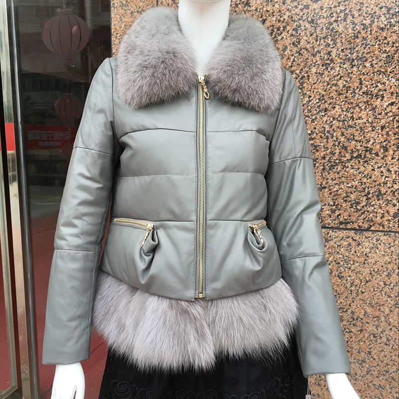 2016冬季羽絨棉服女海寧皮草狐貍毛皮草外套 女 反季清倉特價皮草批發・進口・工廠・代買・代購
