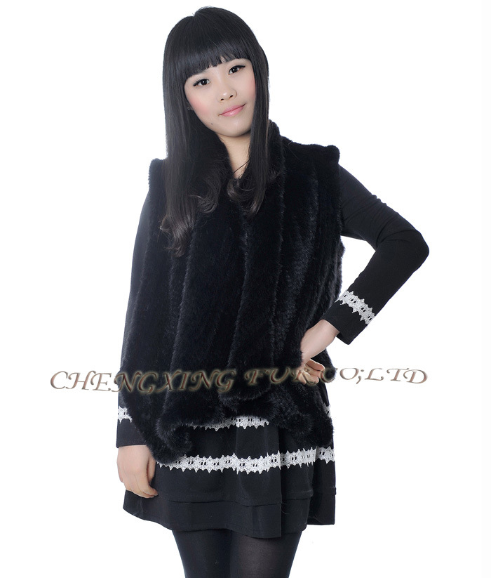 CX-G-B-144A 優雅女性 手工針織水貂毛女士短馬甲 皮草批發工廠,批發,進口,代購