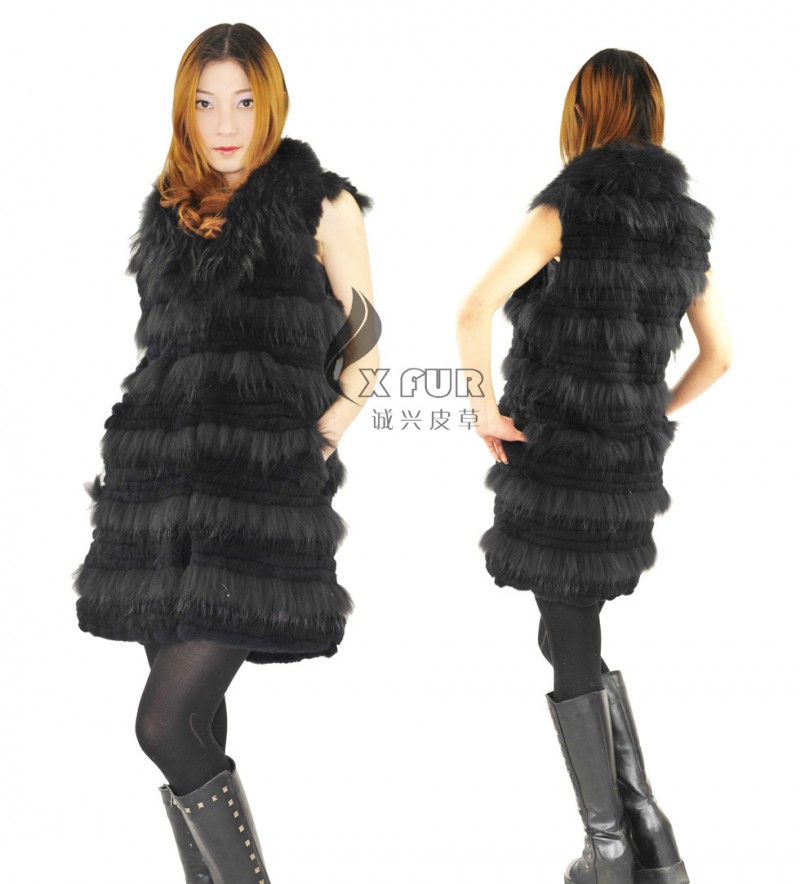 2013 春季新款時尚女士皮草外套 中長款貉子毛兔毛馬甲工廠,批發,進口,代購