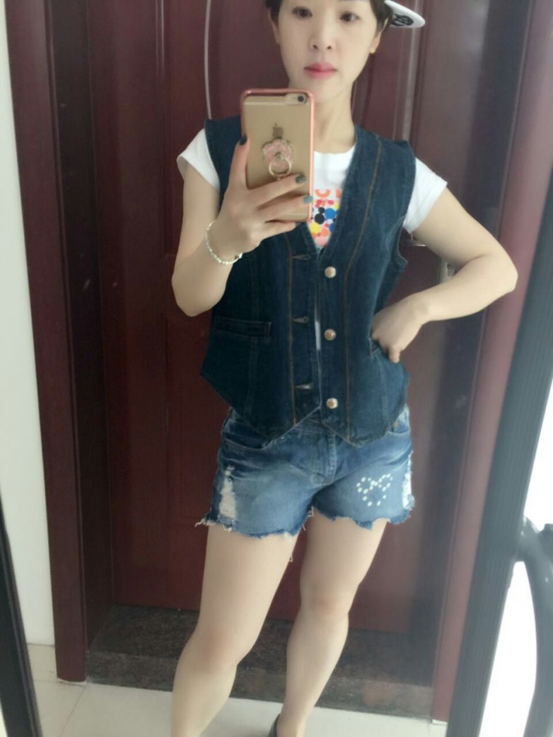 國內專櫃品牌奧瑪哈女裝全棉牛仔馬甲背心坎肩地攤貨源庫存清倉批發・進口・工廠・代買・代購