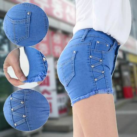 夏裝新款韓版彈力牛仔褲 女士顯瘦短褲牛仔褲子熱褲潮工廠,批發,進口,代購