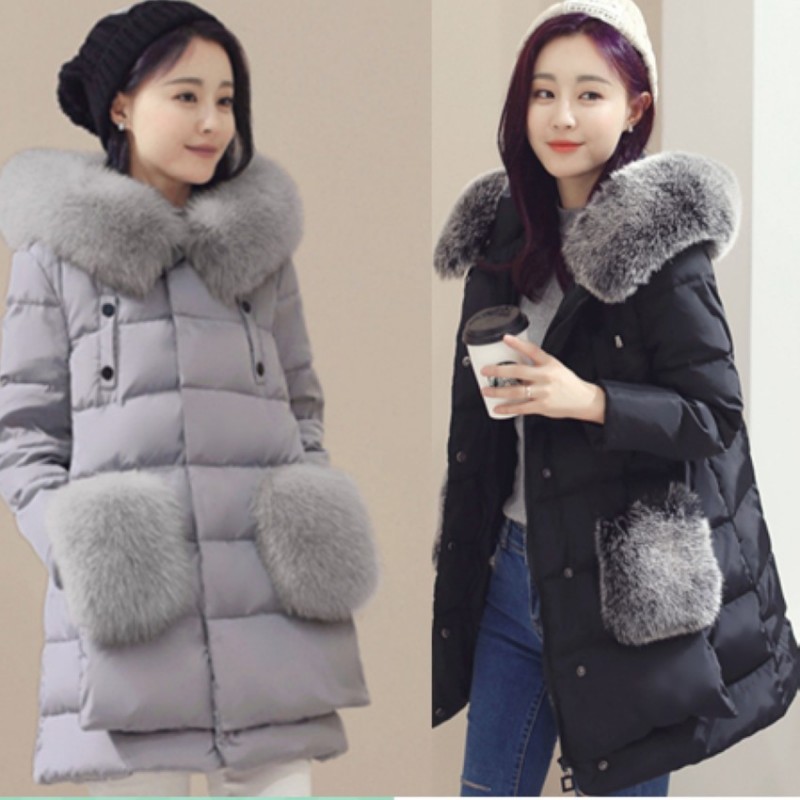 2016韓版羽絨衣女裝修身顯瘦中長款加厚冬裝外套 一件代發批發・進口・工廠・代買・代購