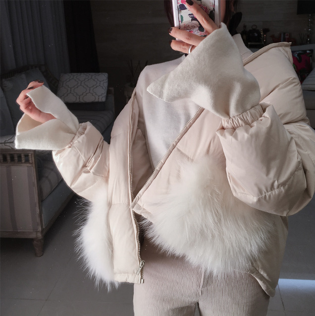 秋冬新款外套女士粉色白色棉衣外套長袖保暖時尚毛茸保暖上衣批發・進口・工廠・代買・代購