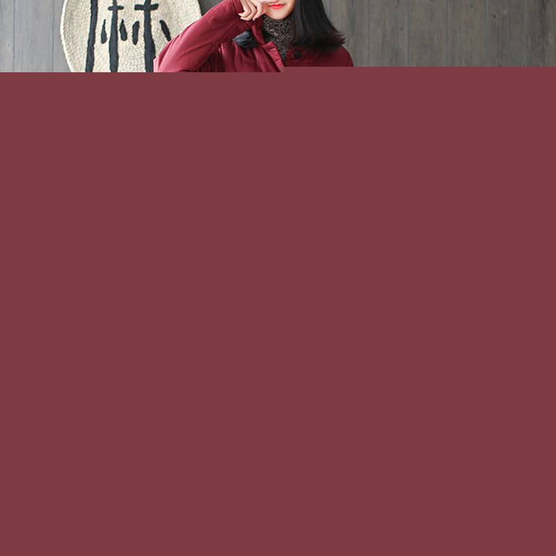 此中原創立領大擺中長款長袖鬥篷A字型保暖棉衣棉服女冬季新款批發・進口・工廠・代買・代購